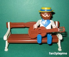 Playmobil Série Pink 1900 - Belle époque : Guitariste sur son banc